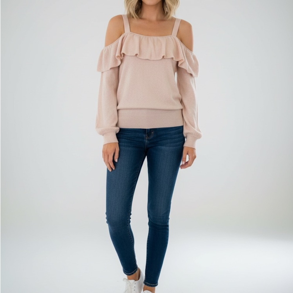 Joie Blush cashmere off the shoulder sweater top size S
